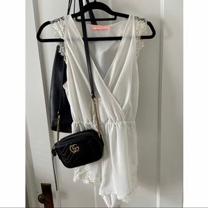 White Romper with Lace Details